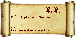 Mátyási Manna névjegykártya